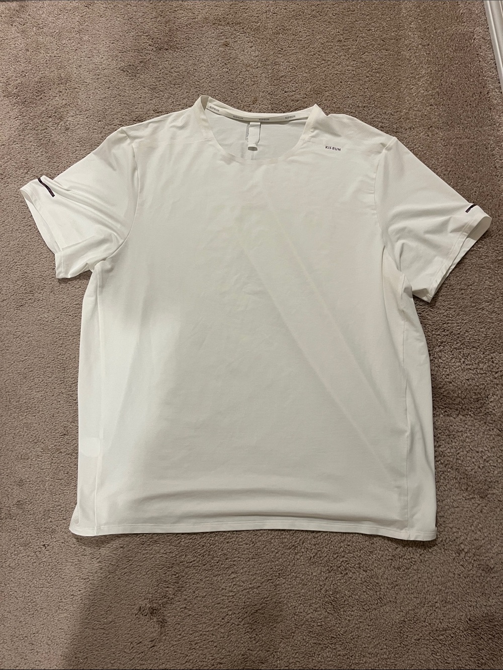 Kiprun Men's White Performance Short-Sleeve Crew Tee